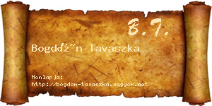 Bogdán Tavaszka névjegykártya
